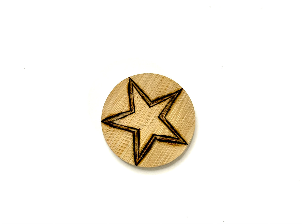 Wood Burned Star Bottle Opener - Wood