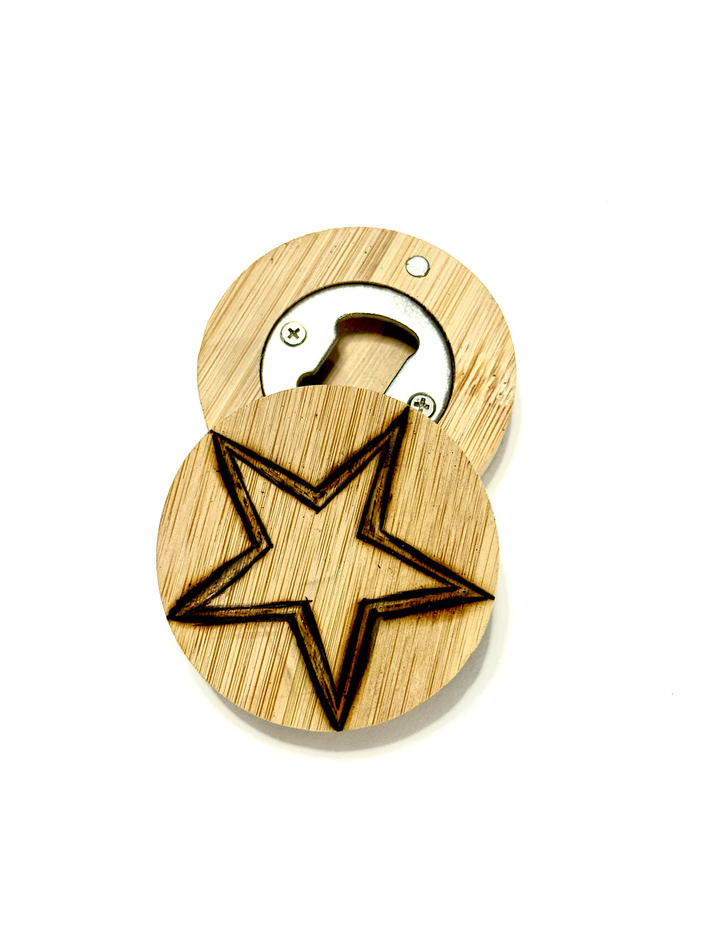 Wood Burned Star Bottle Opener - Wood
