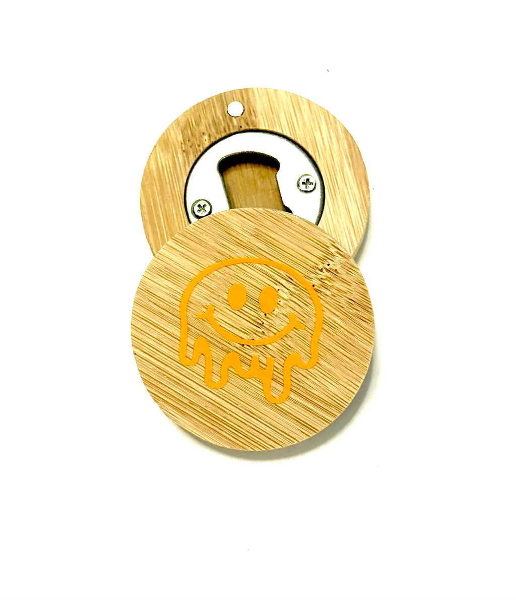 "I'm Fine" Smiley Face Bottle Opener - Wood