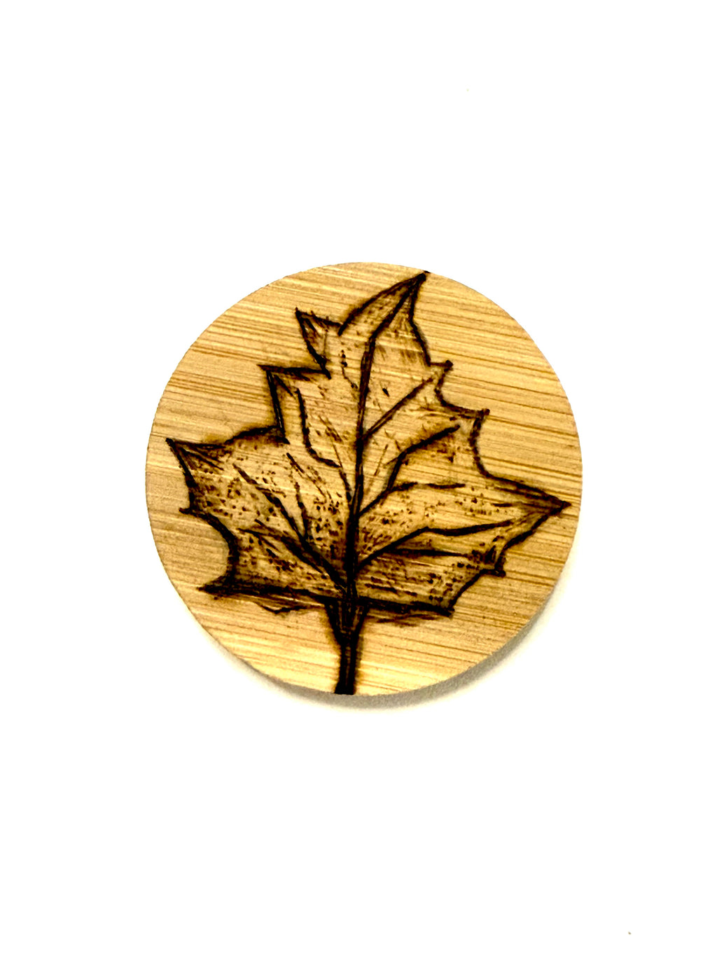 Hand Drawn Leaf Bottle Opener - Wood
